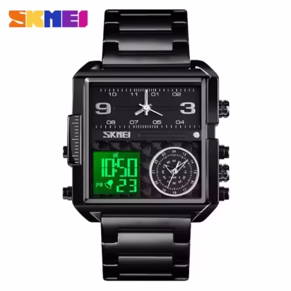 Skmei 1584 Men’s Stainless Steel Business Luxury Fashion Analog-digital Chronograph Quartz Digital Wristwatch